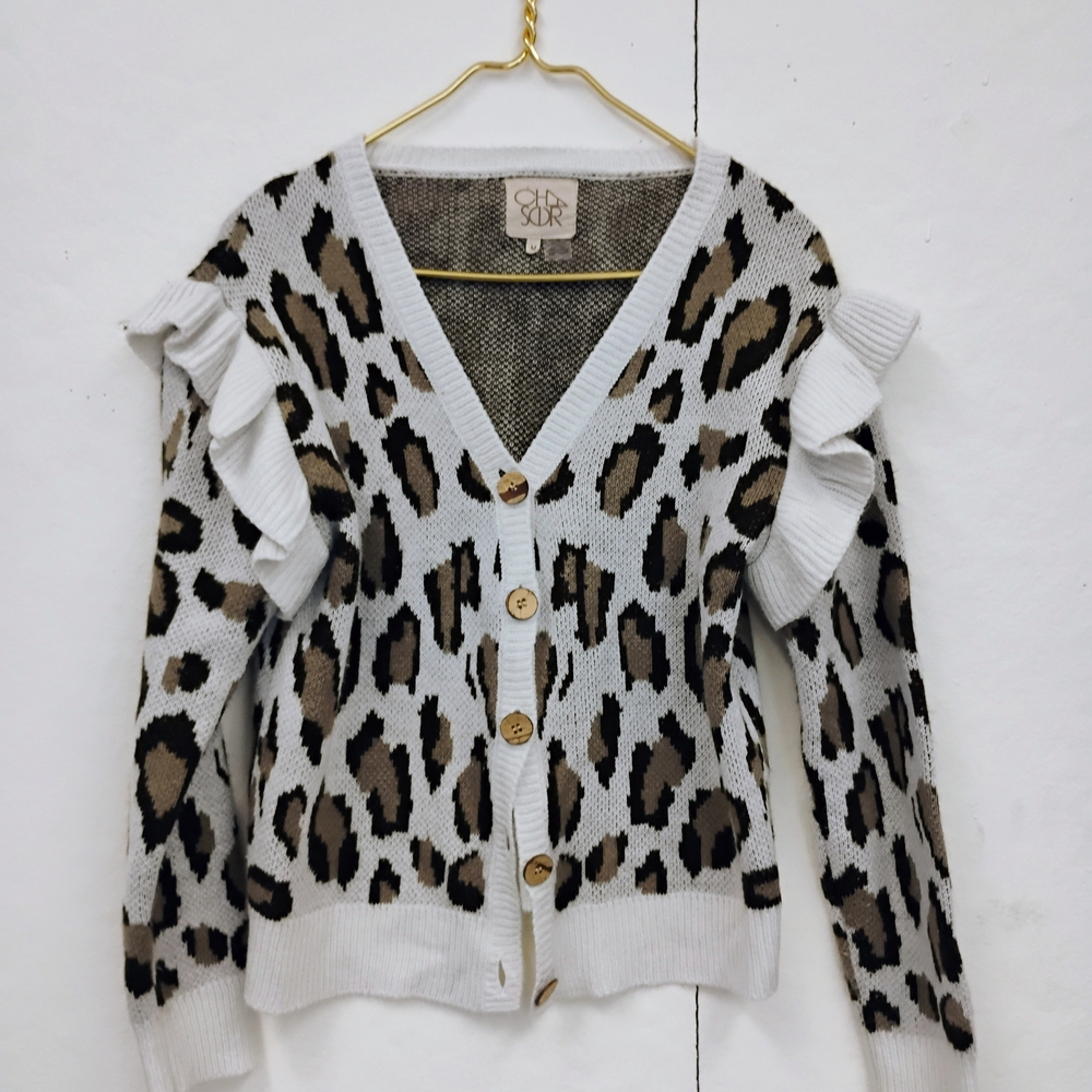 Leopard Print Cardigan Sweater